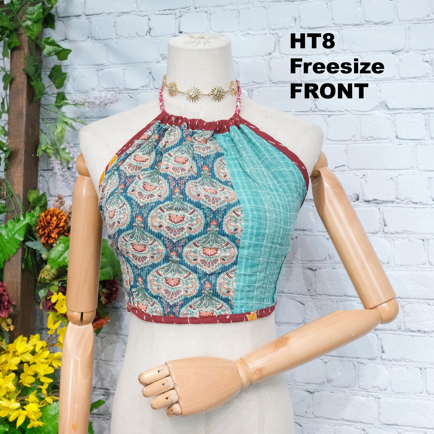 Kantha Bohemian Reversible Halter Top