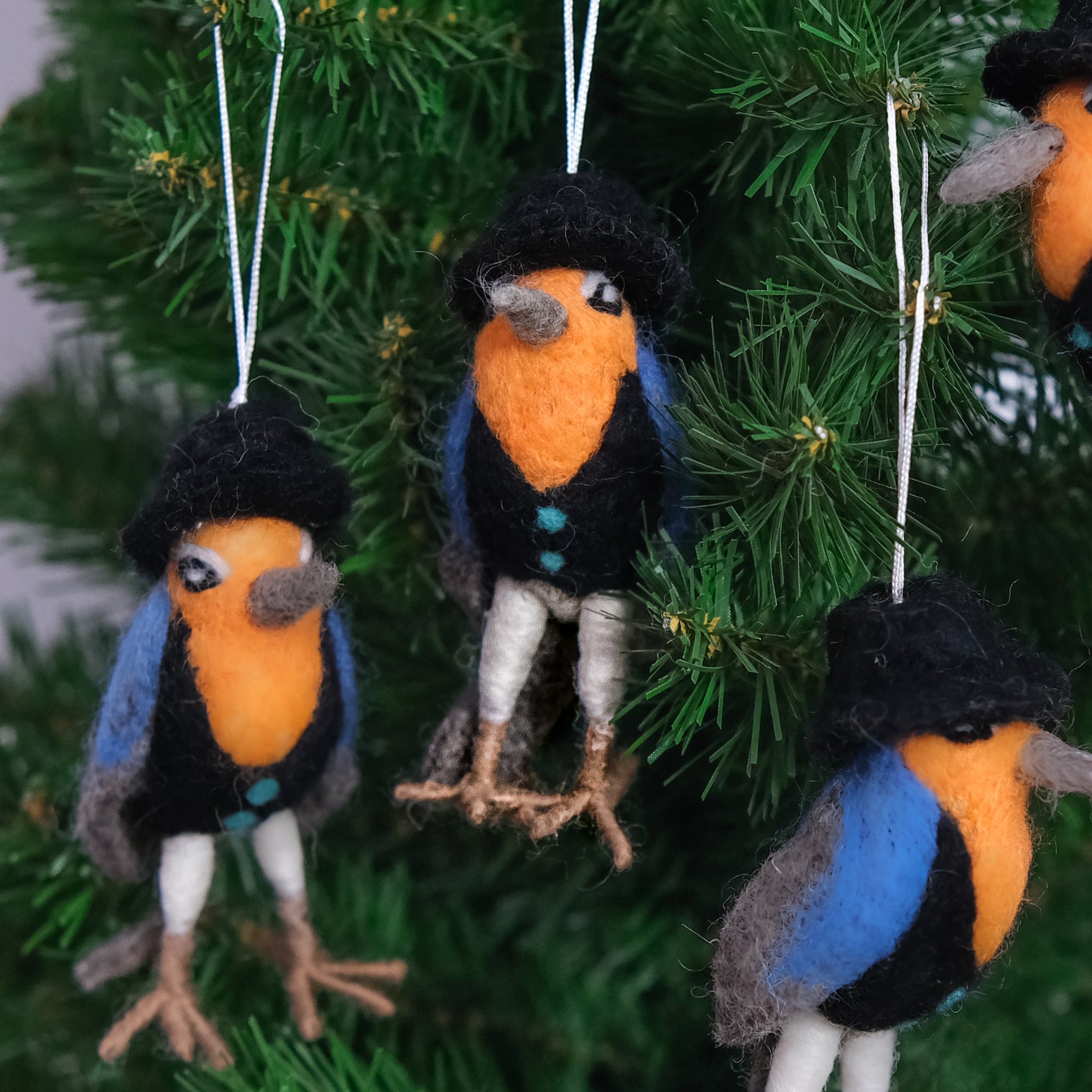 Handmade Felt Robin Bird Ornament
