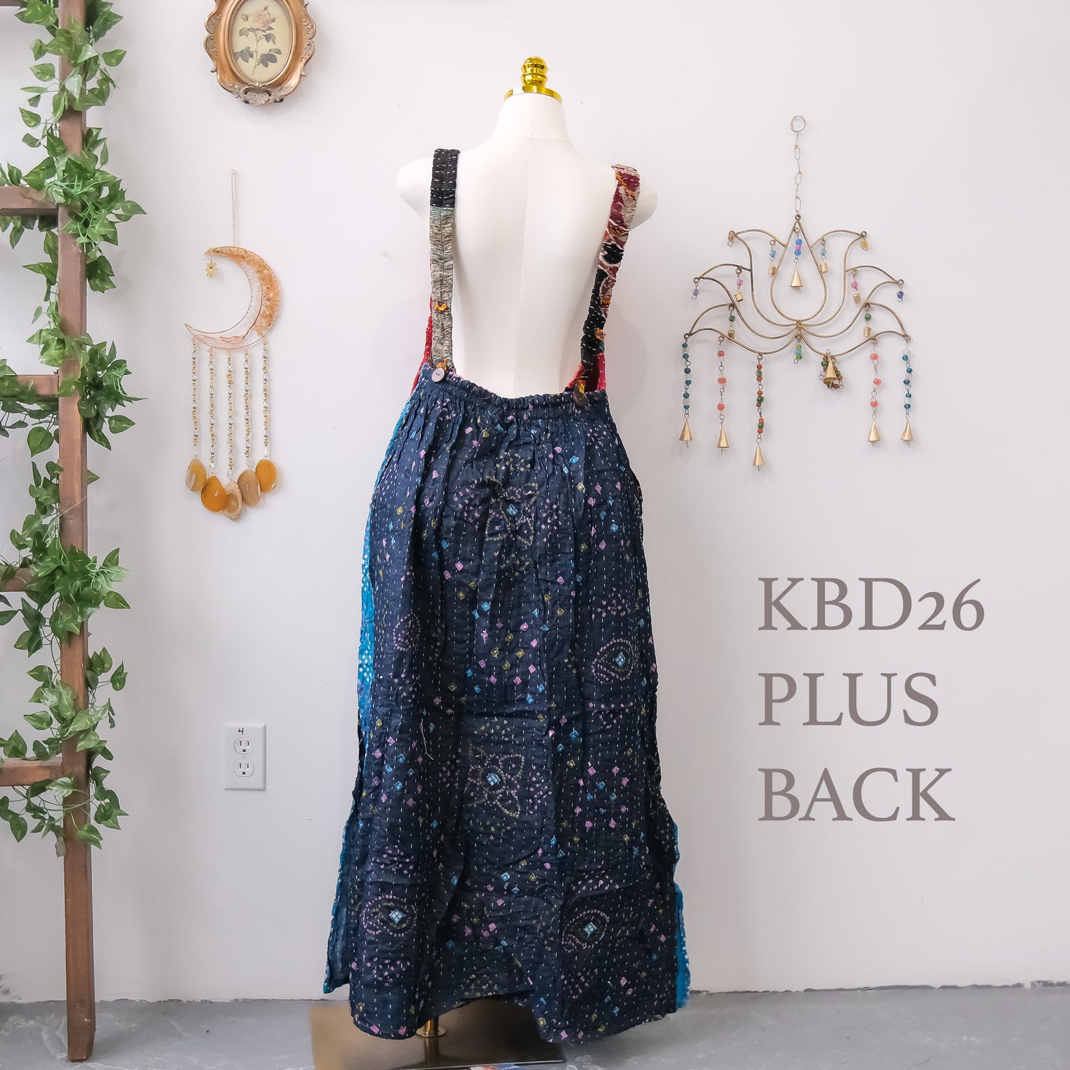 Kantha One of a Kind Plus Size Bib Dress