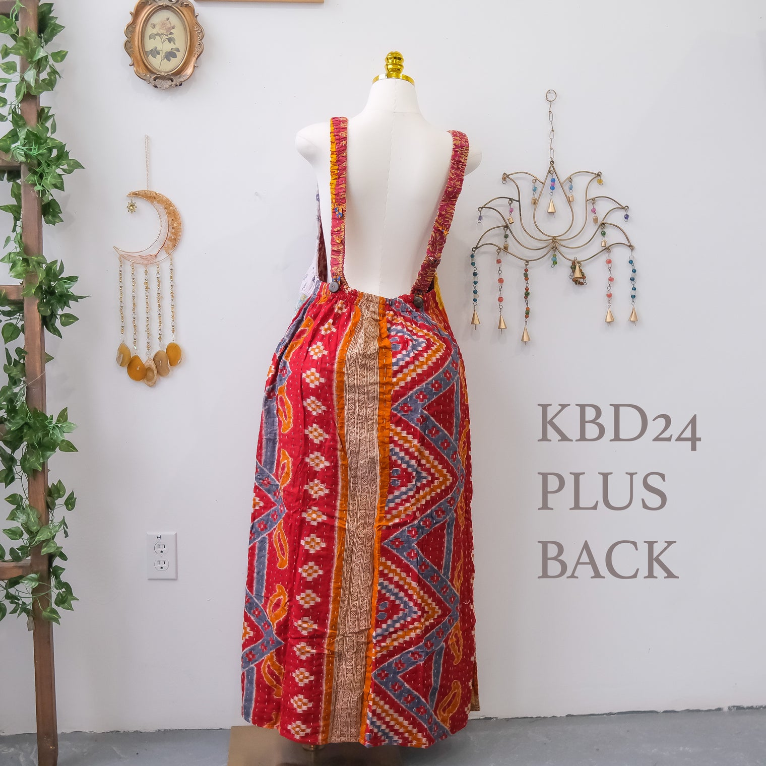 Kantha One of a Kind Plus Size Bib Dress