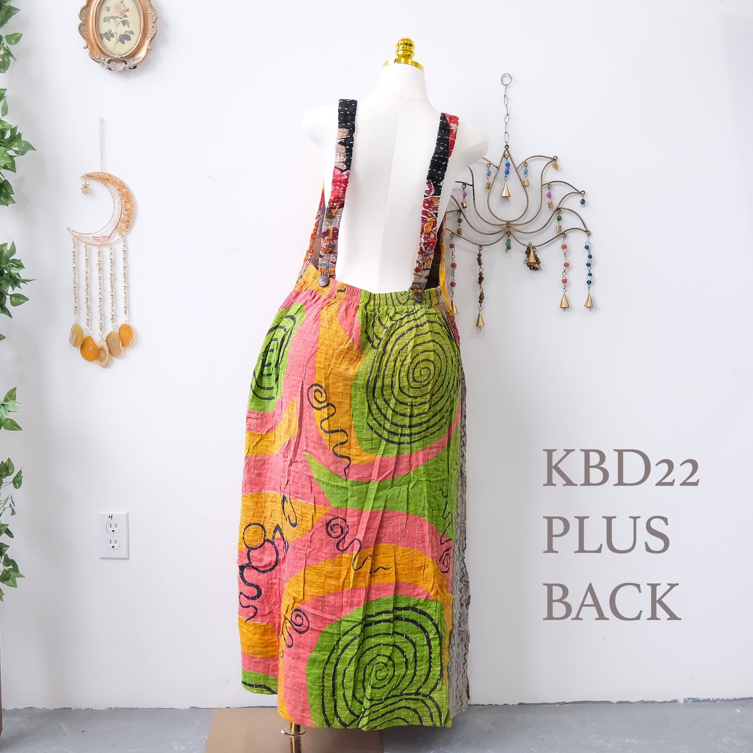 Kantha One of a Kind Plus Size Bib Dress
