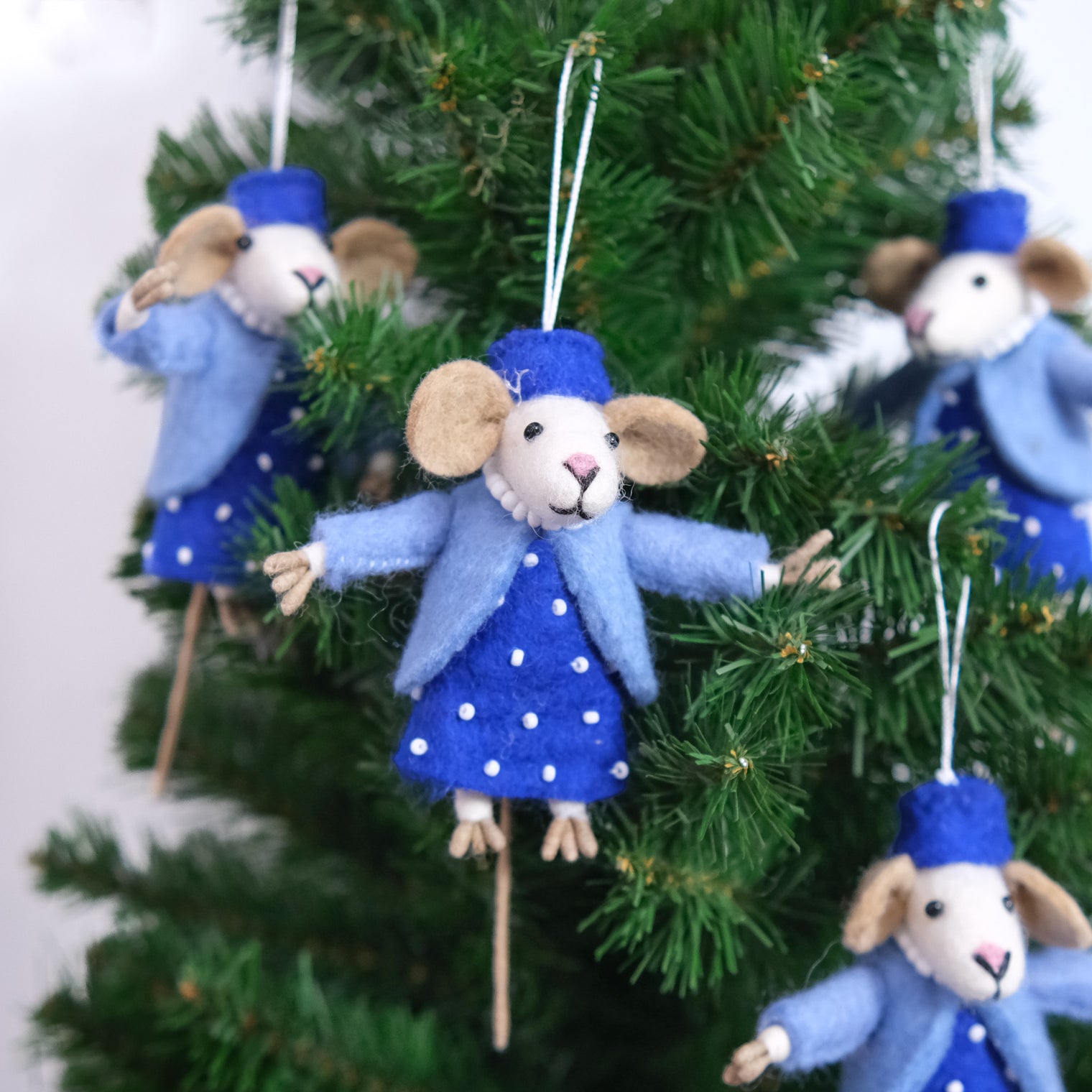 Handmade Felt Lady Mouse Ornament