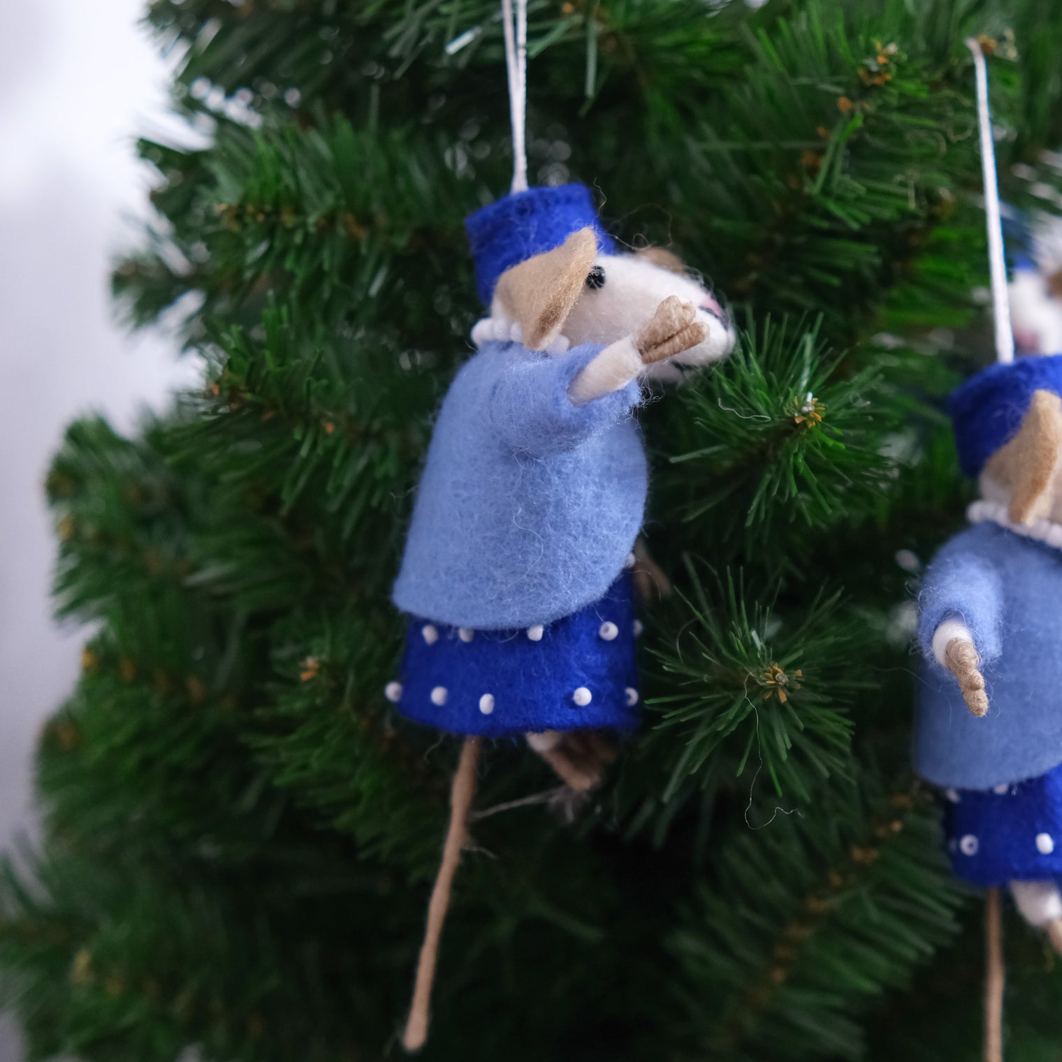 Handmade Felt Lady Mouse Ornament