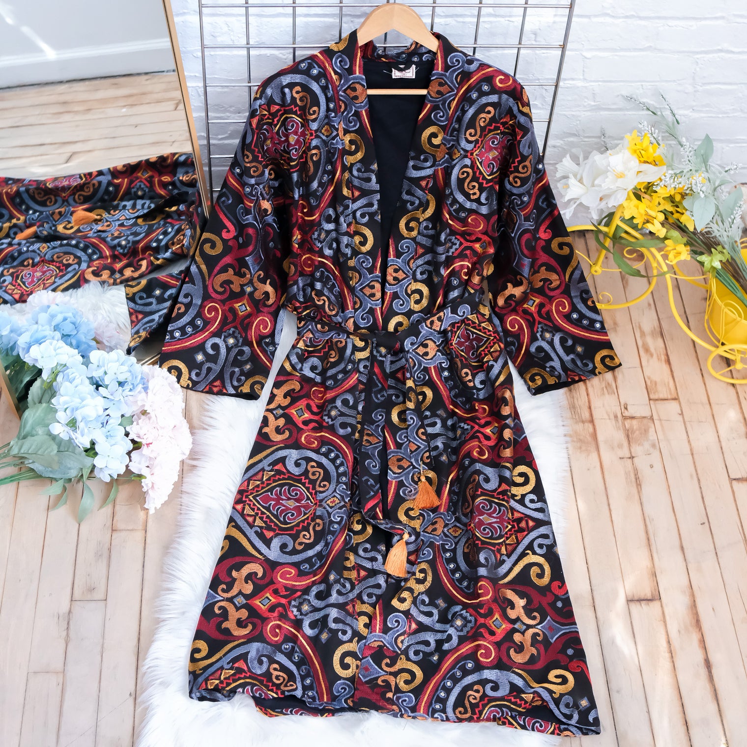 Hand Embroidered Long Unisex Kimono
