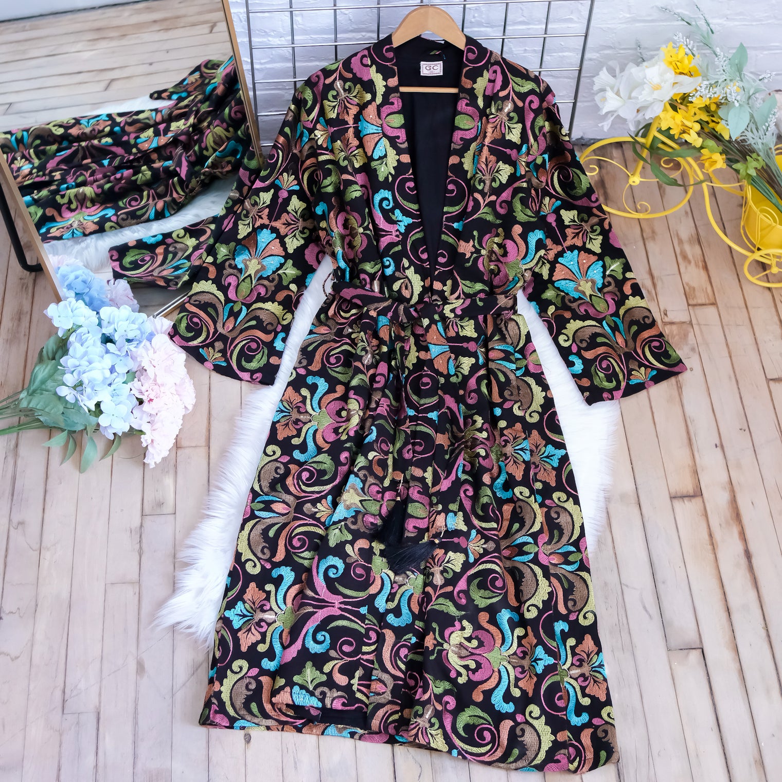 Hand Embroidered Long Unisex Kimono