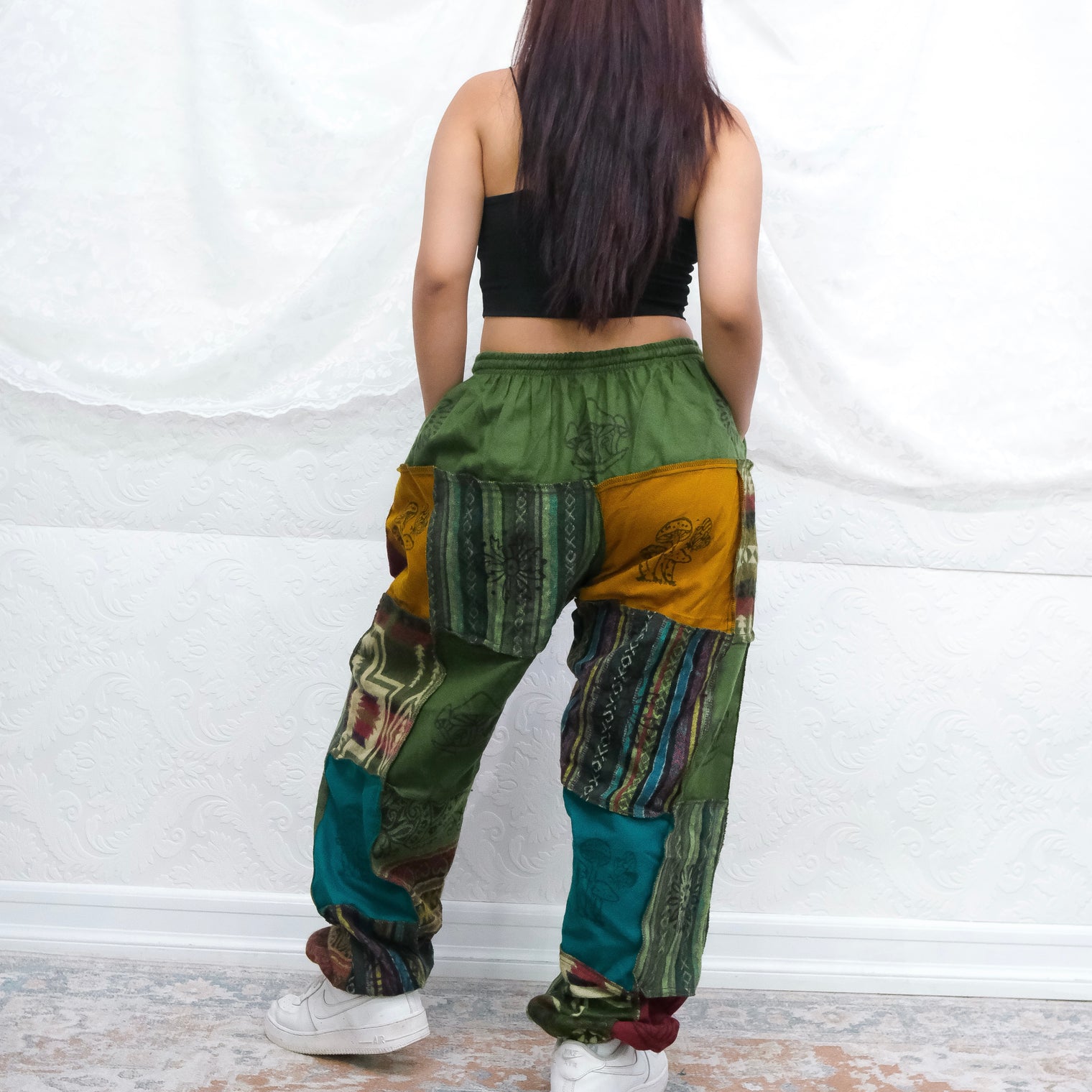 Patch Winter Joggers with Block Print