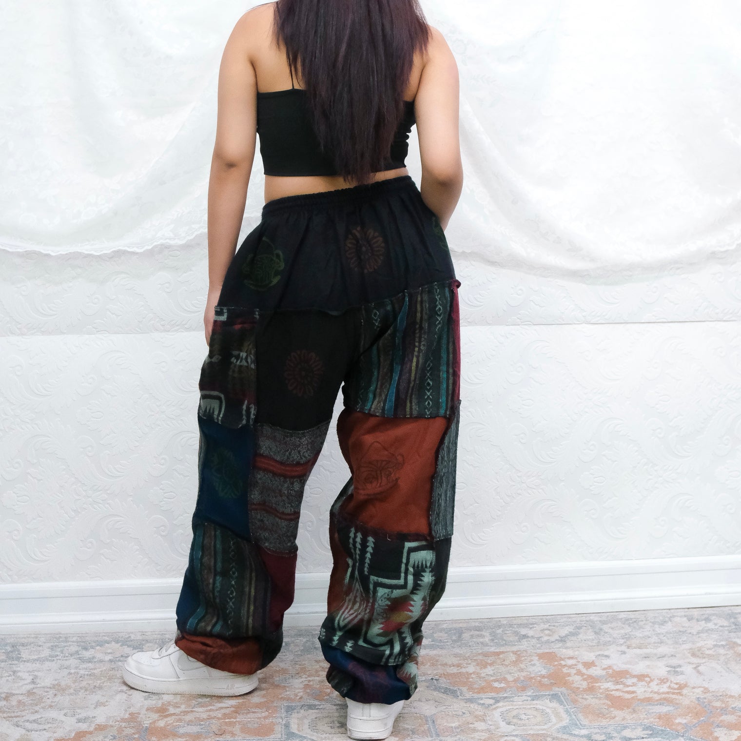 Patch Winter Joggers with Block Print