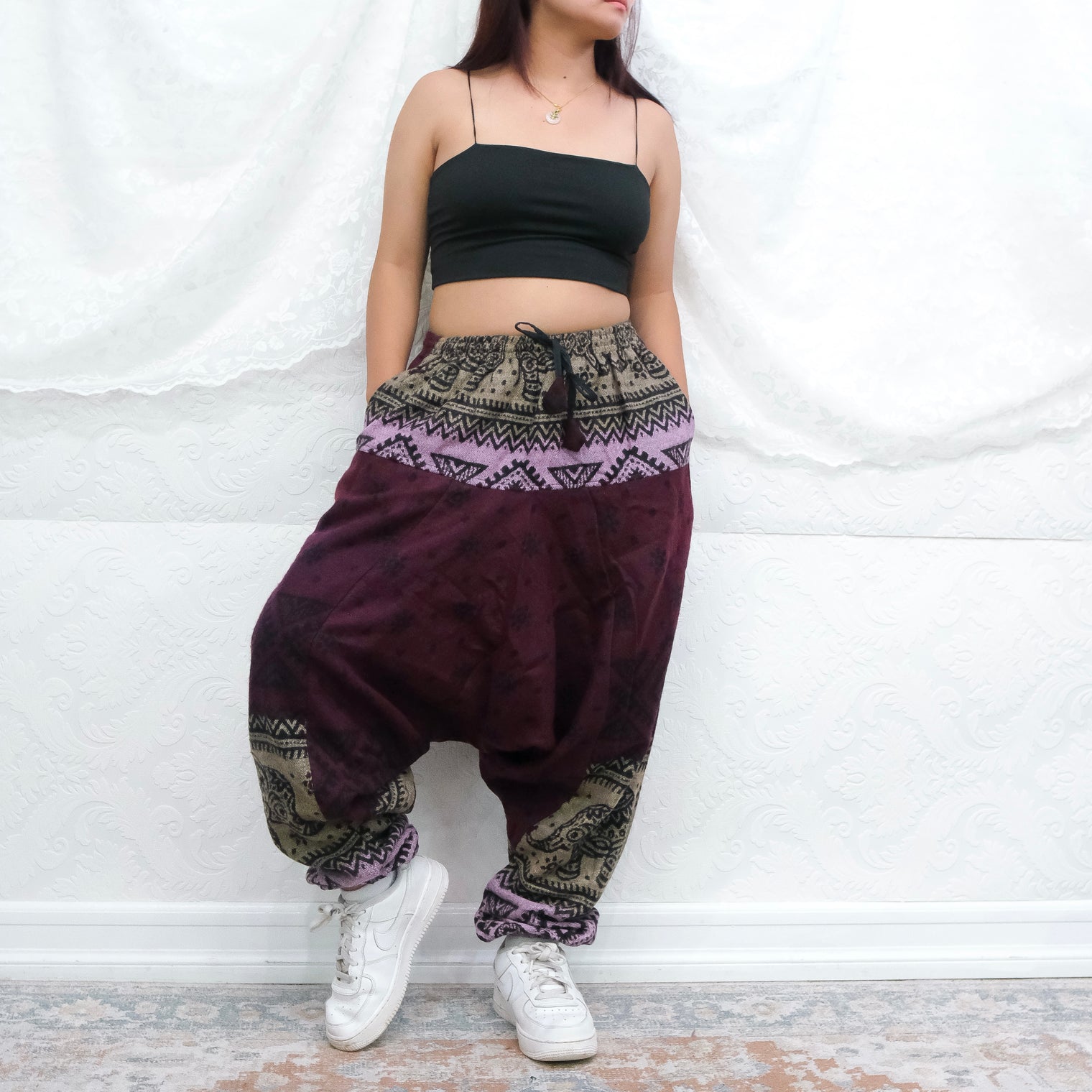 Elephant Print Harem Fall/Winter Pants