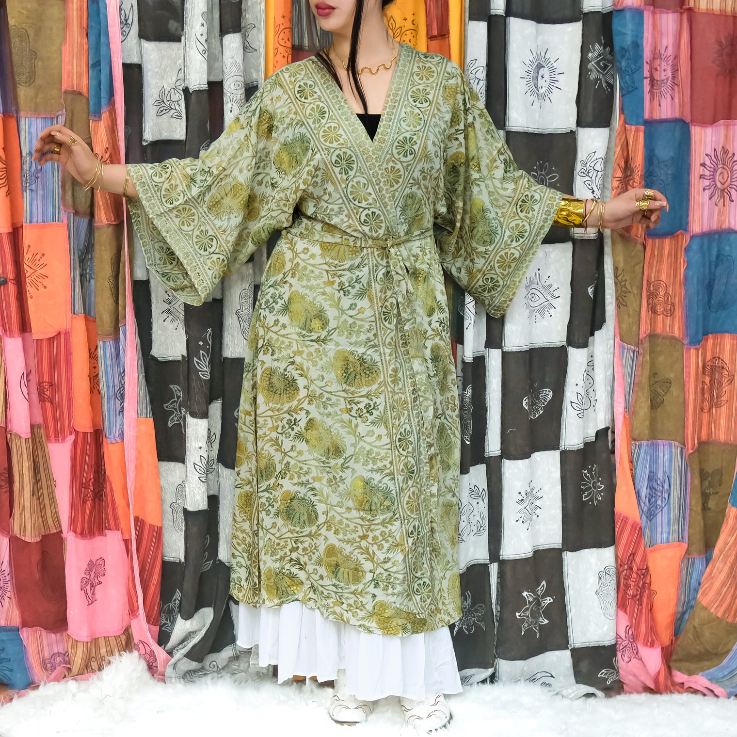 Bohemian Style Long Kimono