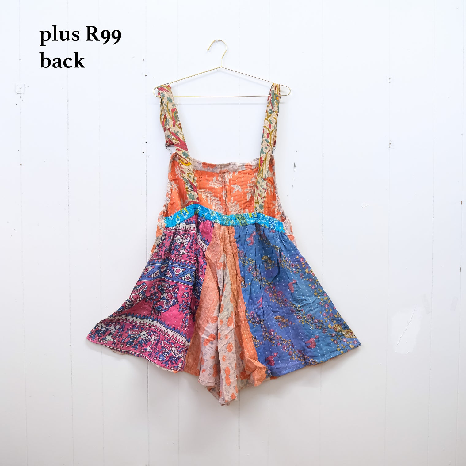 Kantha Bloom Plus Size Romper with Pockets