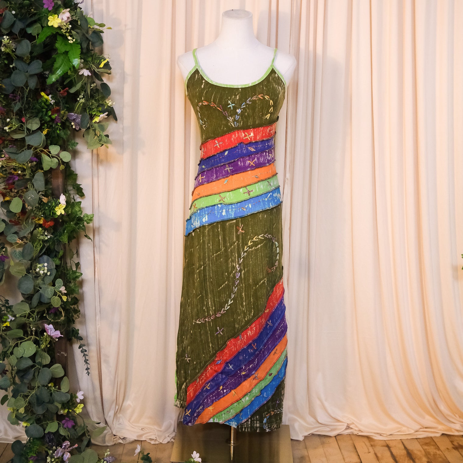 Patchwork Embroidered Long Maxi Dress