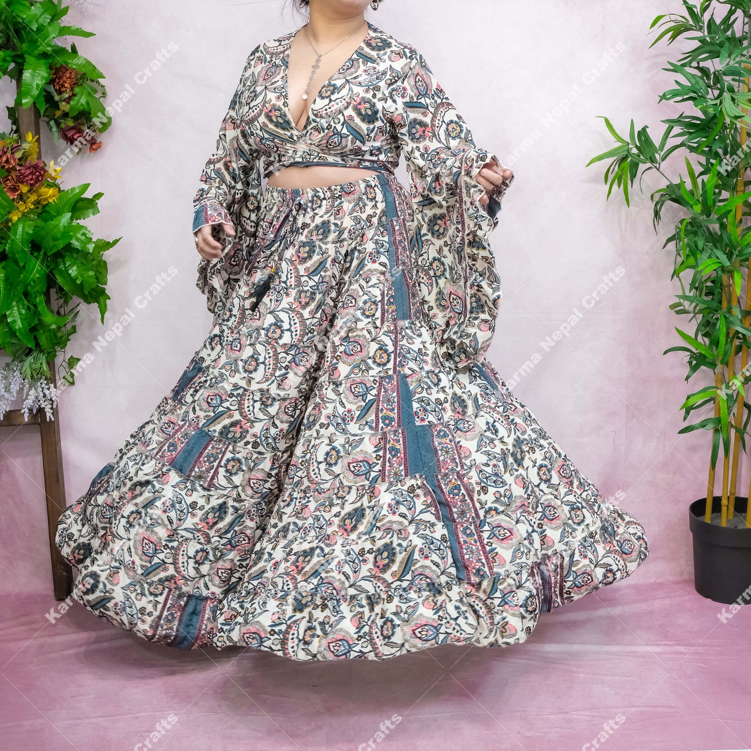 Fae Haven Skirt with Ruffle Sleeve Top