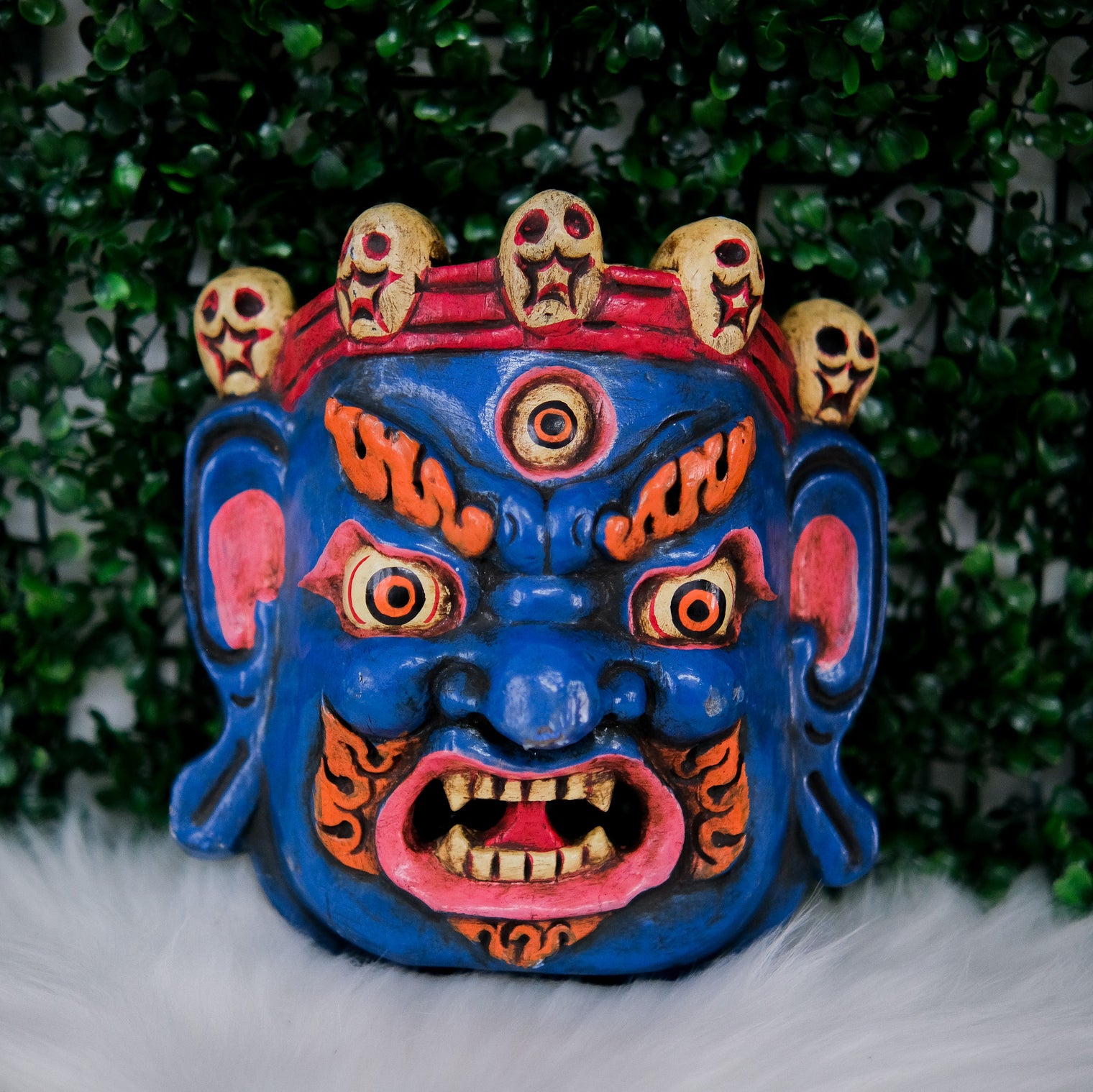 Hand Carved Bhairav/Mahakala Mask