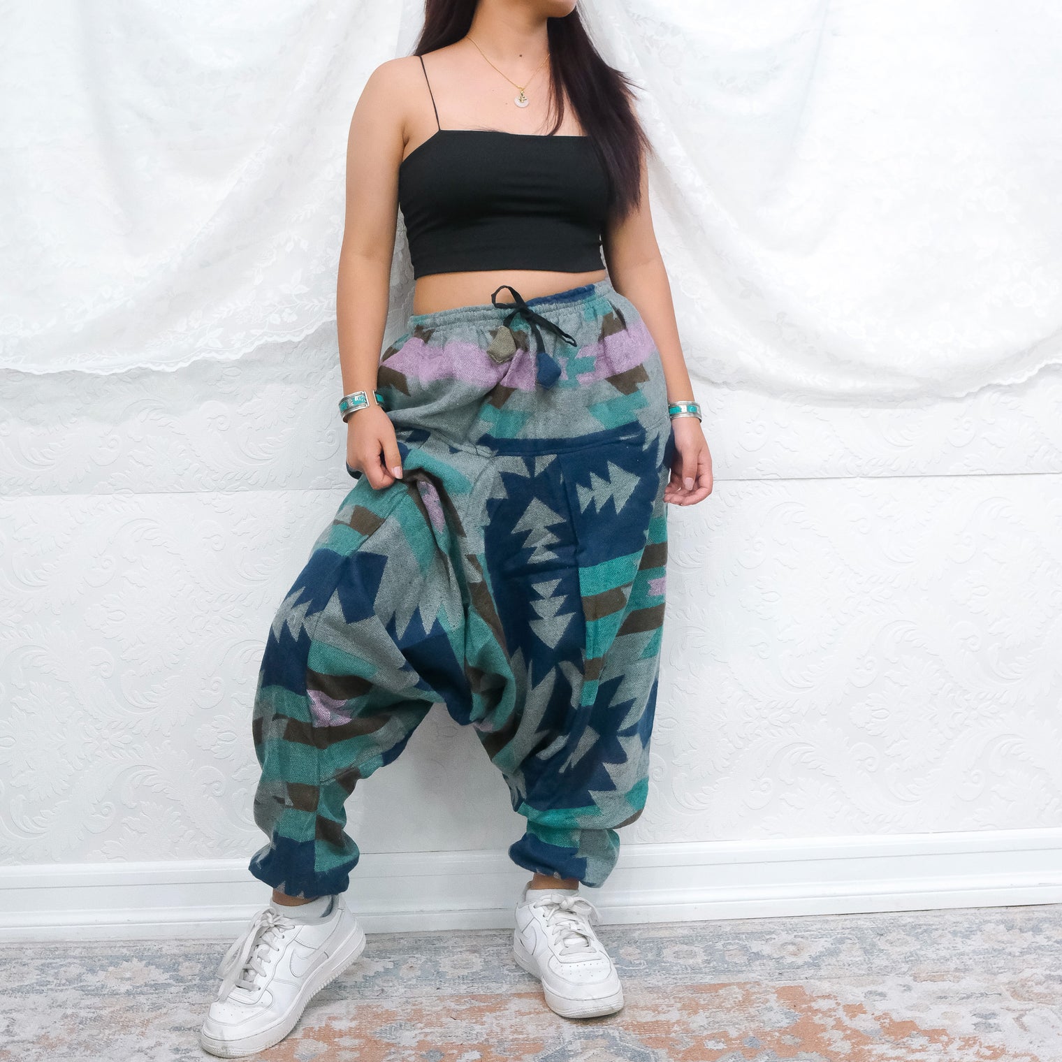 Plaid Print Warm Unisex Hippie Harem Pants