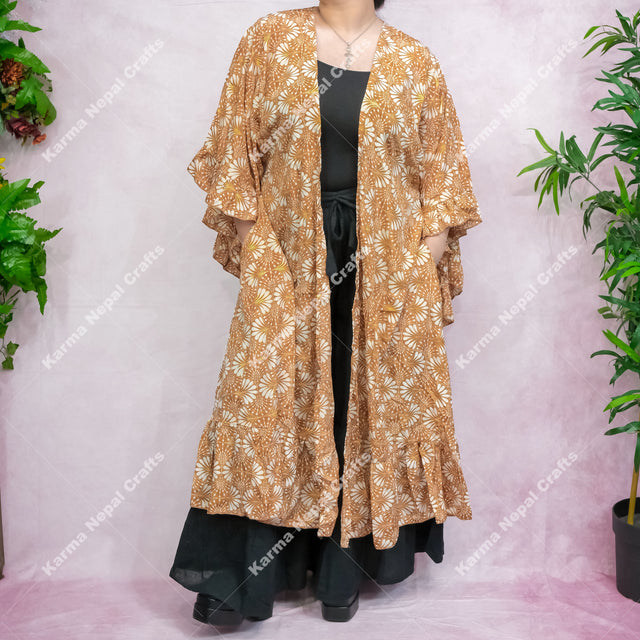 Sienna Moon Long Kimono with Ruffle Sleeve