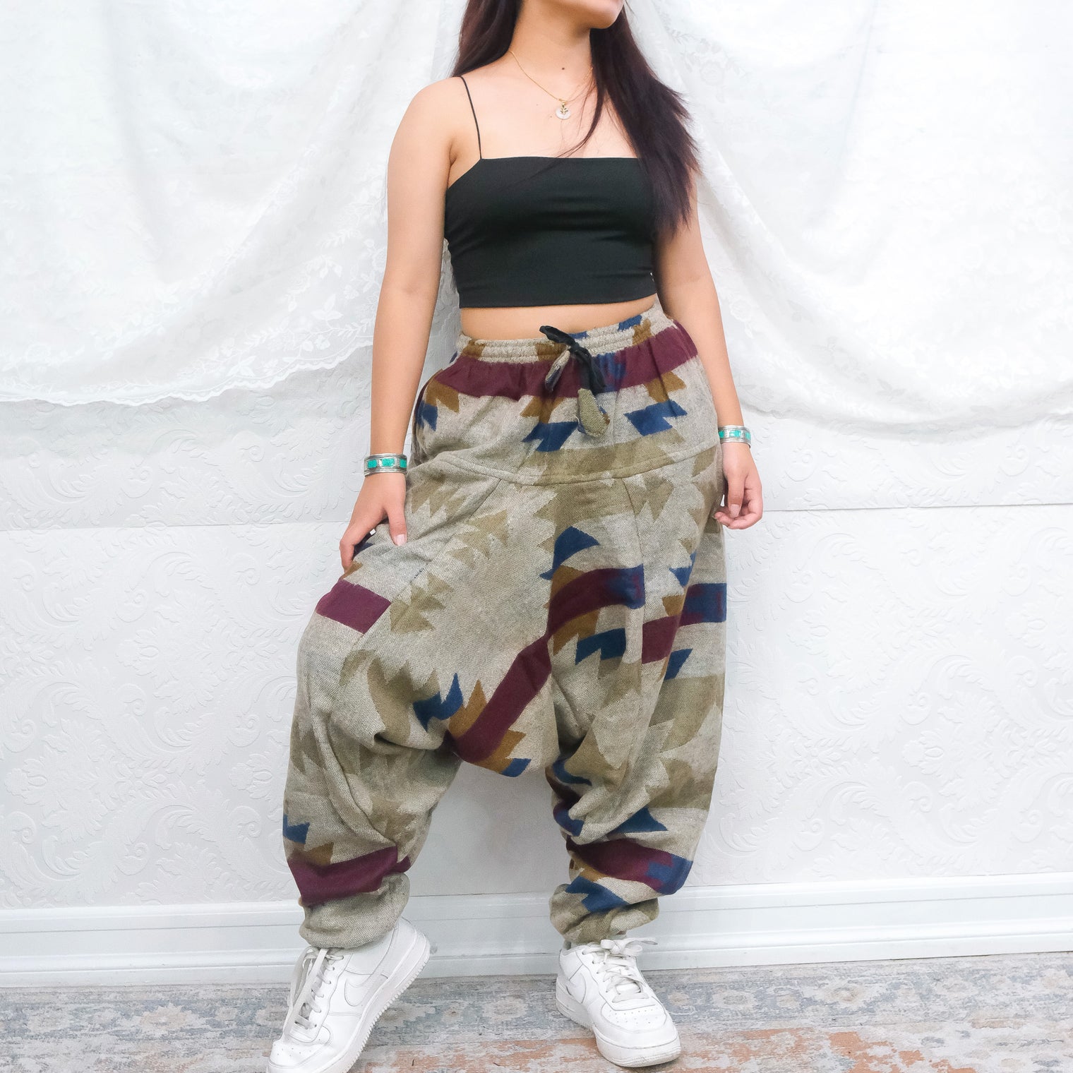 Plaid Print Warm Unisex Hippie Harem Pants