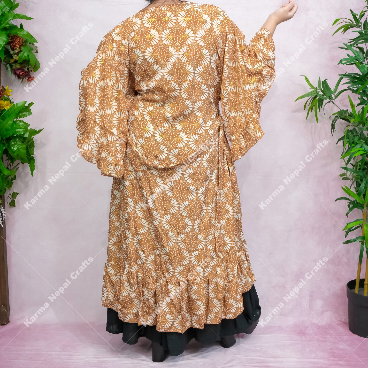 Sienna Moon Long Kimono with Ruffle Sleeve