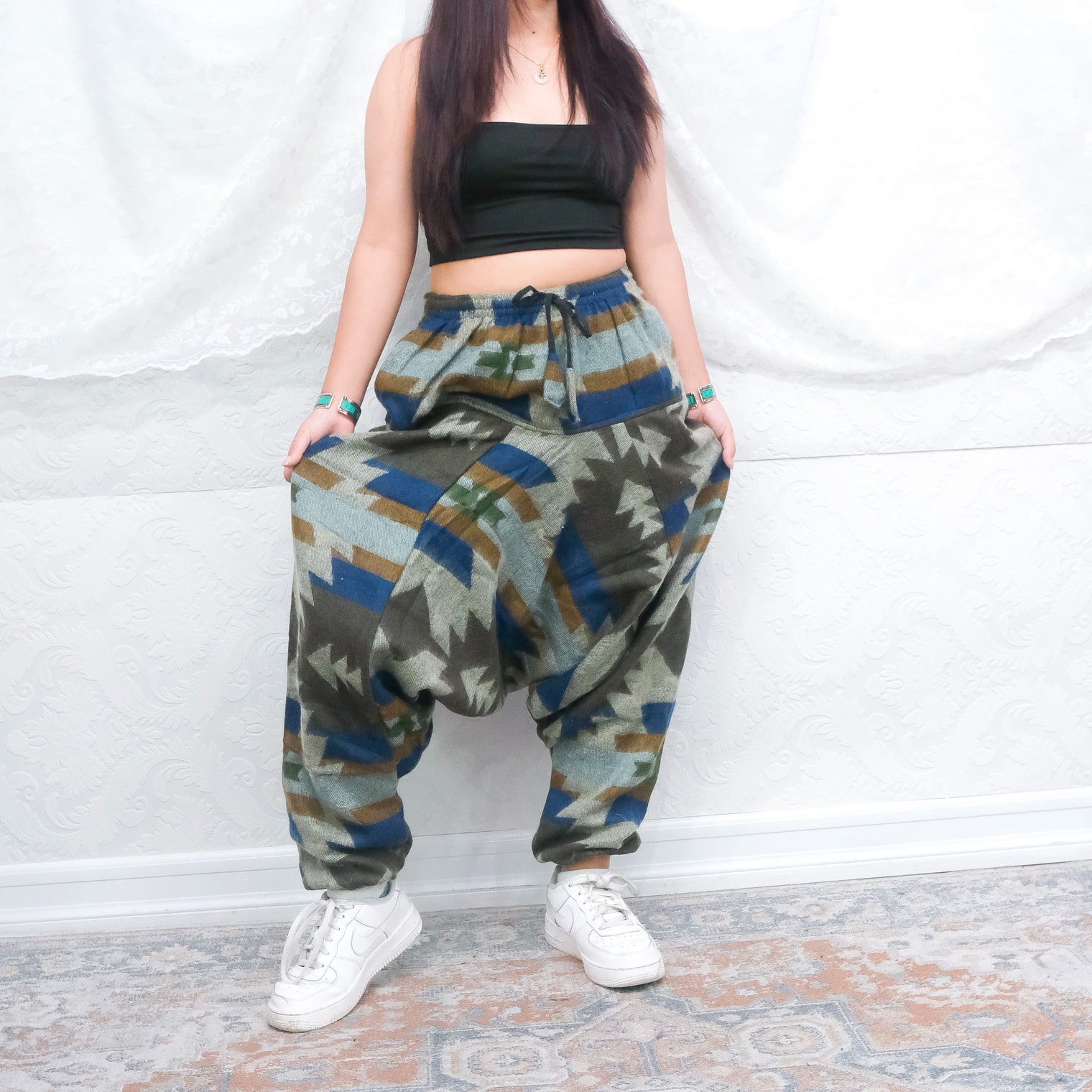 Plaid Print Warm Unisex Hippie Harem Pants