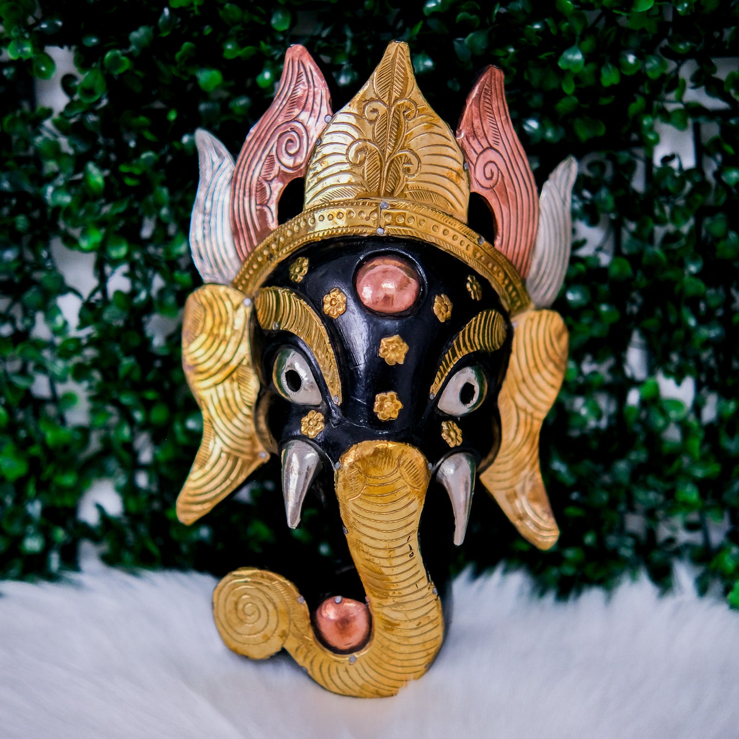 Handmade Wooden Ganesh Mask Hanging