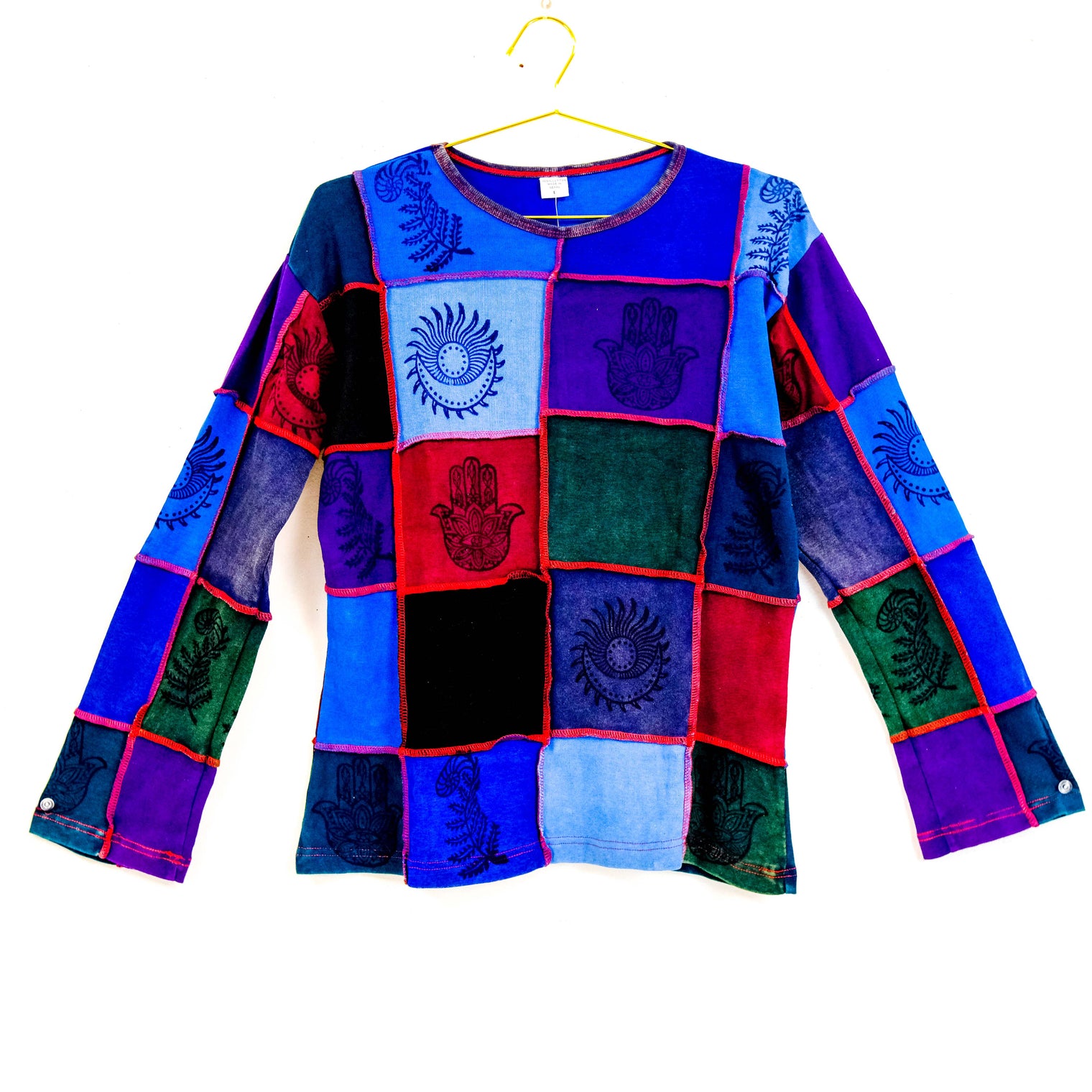Patchwork Celestial Print Cotton Pull Over