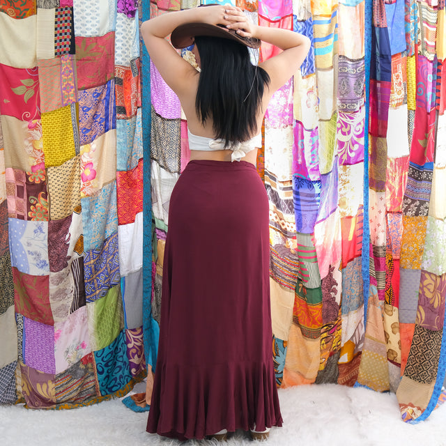 Boho Festival Wrap Maxi Skirt