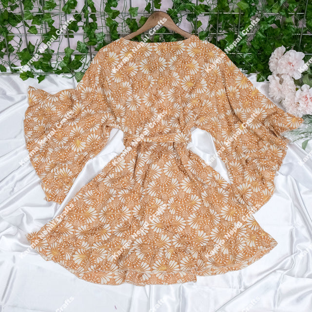 Moonlight Flowy Ruffle Sleeve Kimono with Pockets