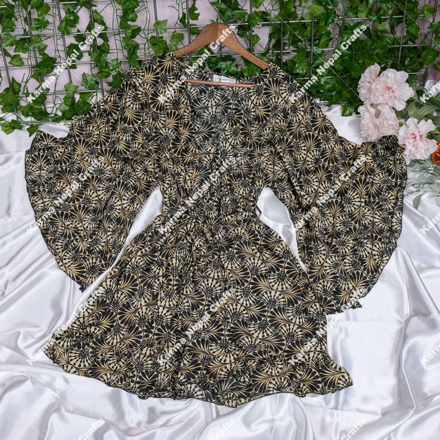 Moonlight Flowy Ruffle Sleeve Kimono with Pockets