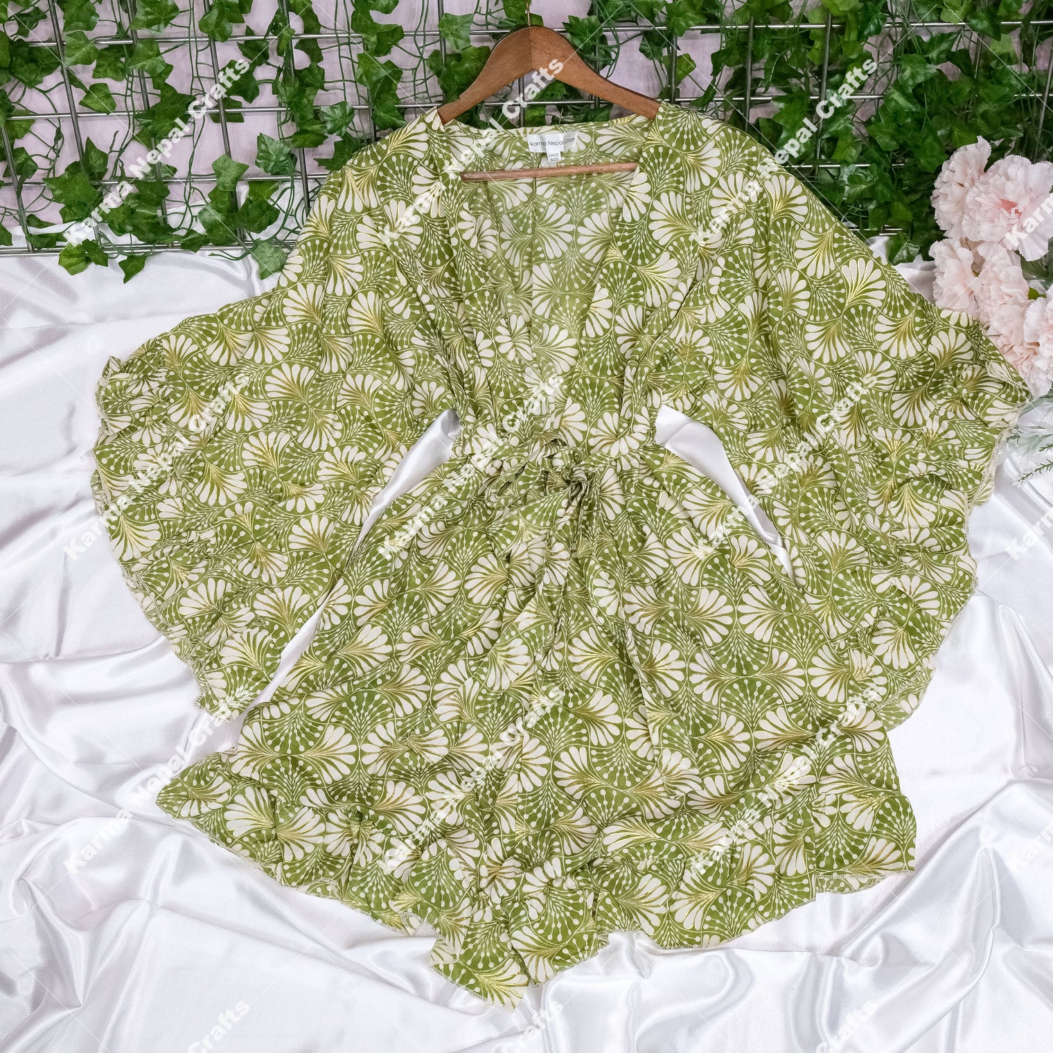 Moonlight Flowy Ruffle Sleeve Kimono with Pockets