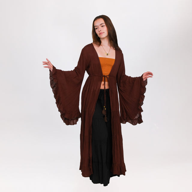 Moonlit Boho Duster with Ruffle Sleeve