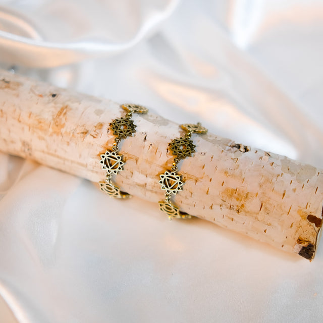 Seven Chakra Metal Bracelet