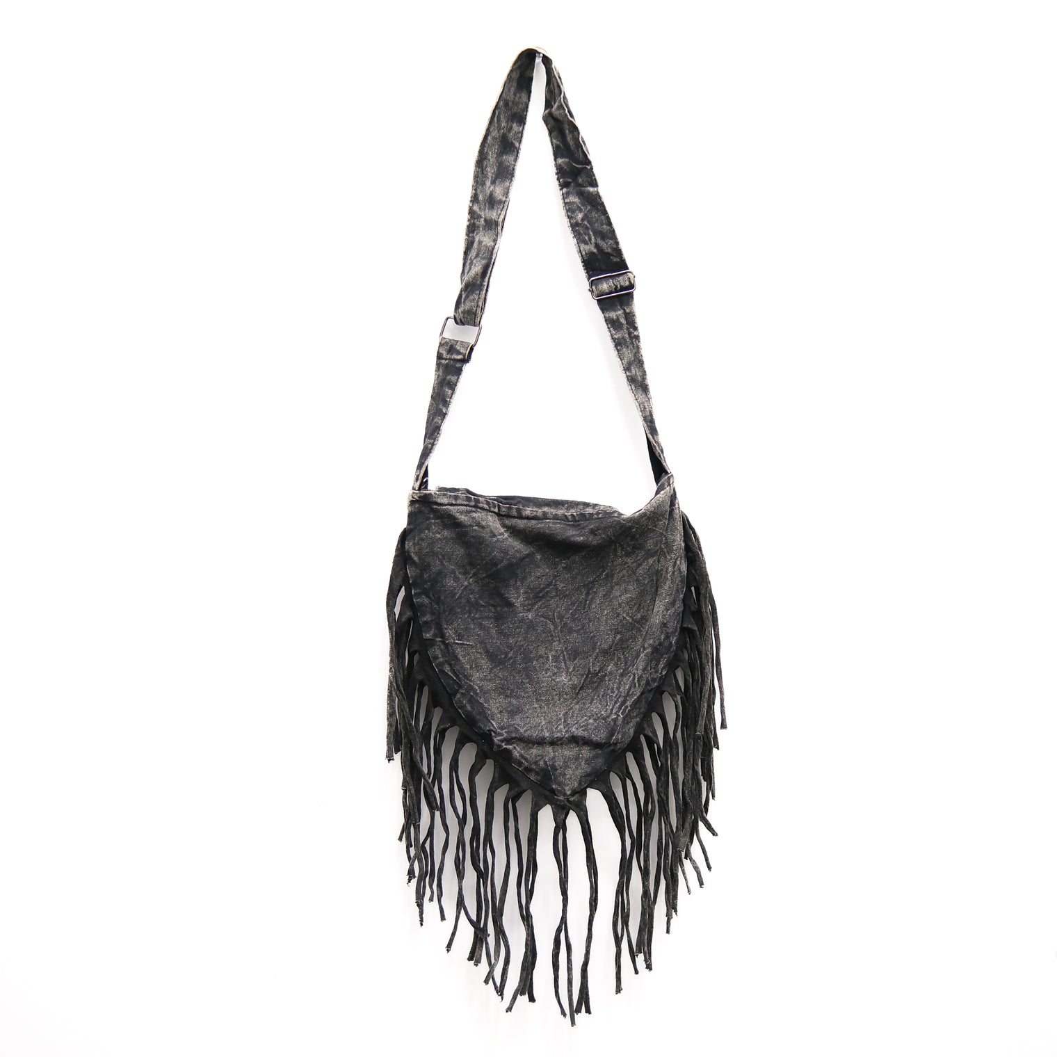 Boho Stonewashed Crossbody Fringe Bag