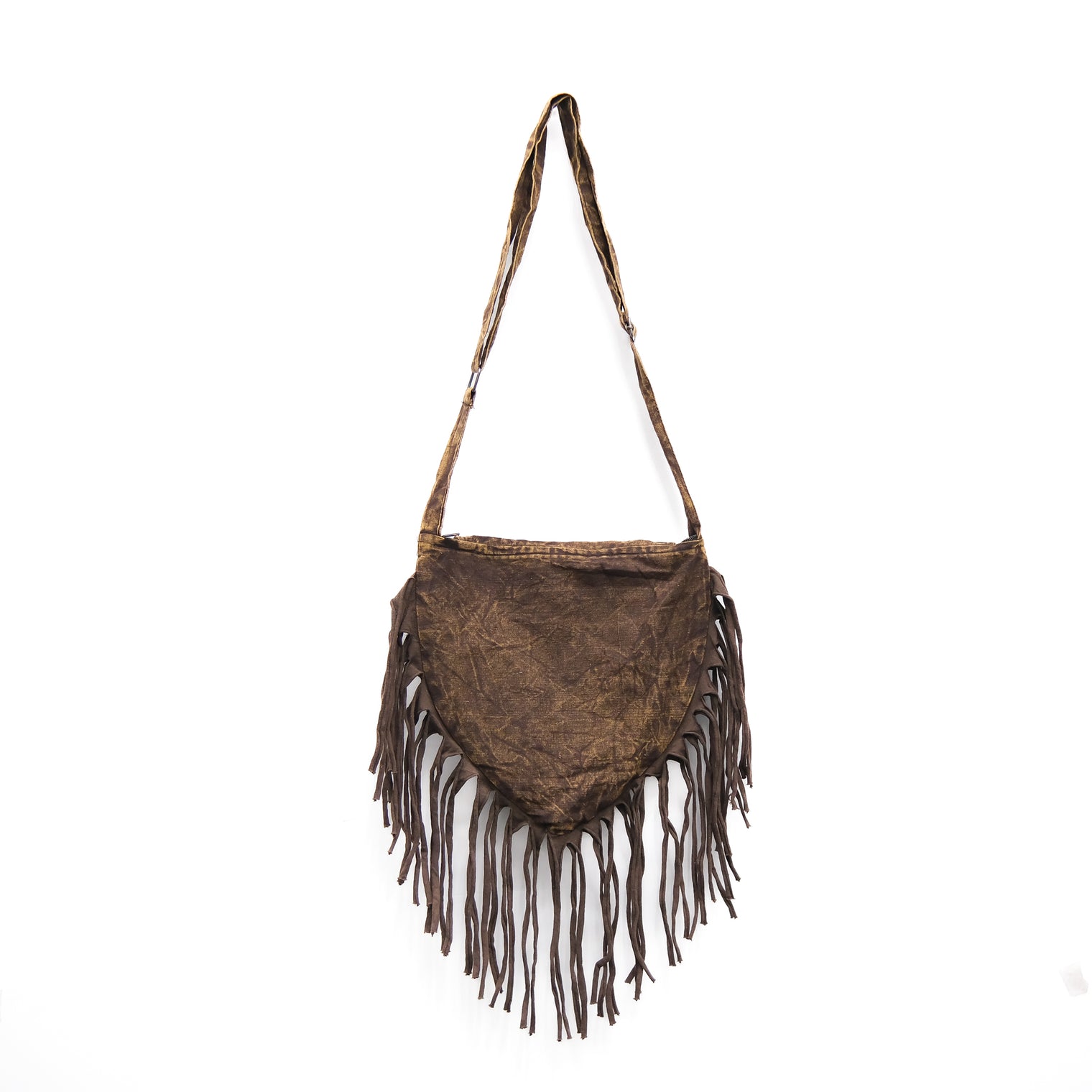 Boho Stonewashed Crossbody Fringe Bag