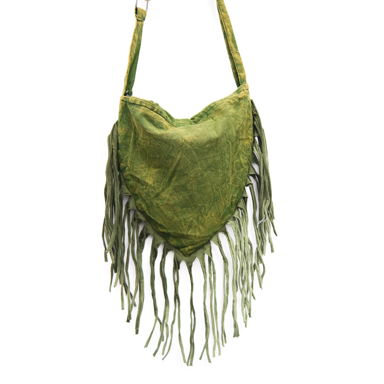 Boho Stonewashed Crossbody Fringe Bag