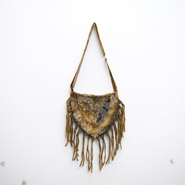 Celestial Stonewashed Crossbody Fringe Bag