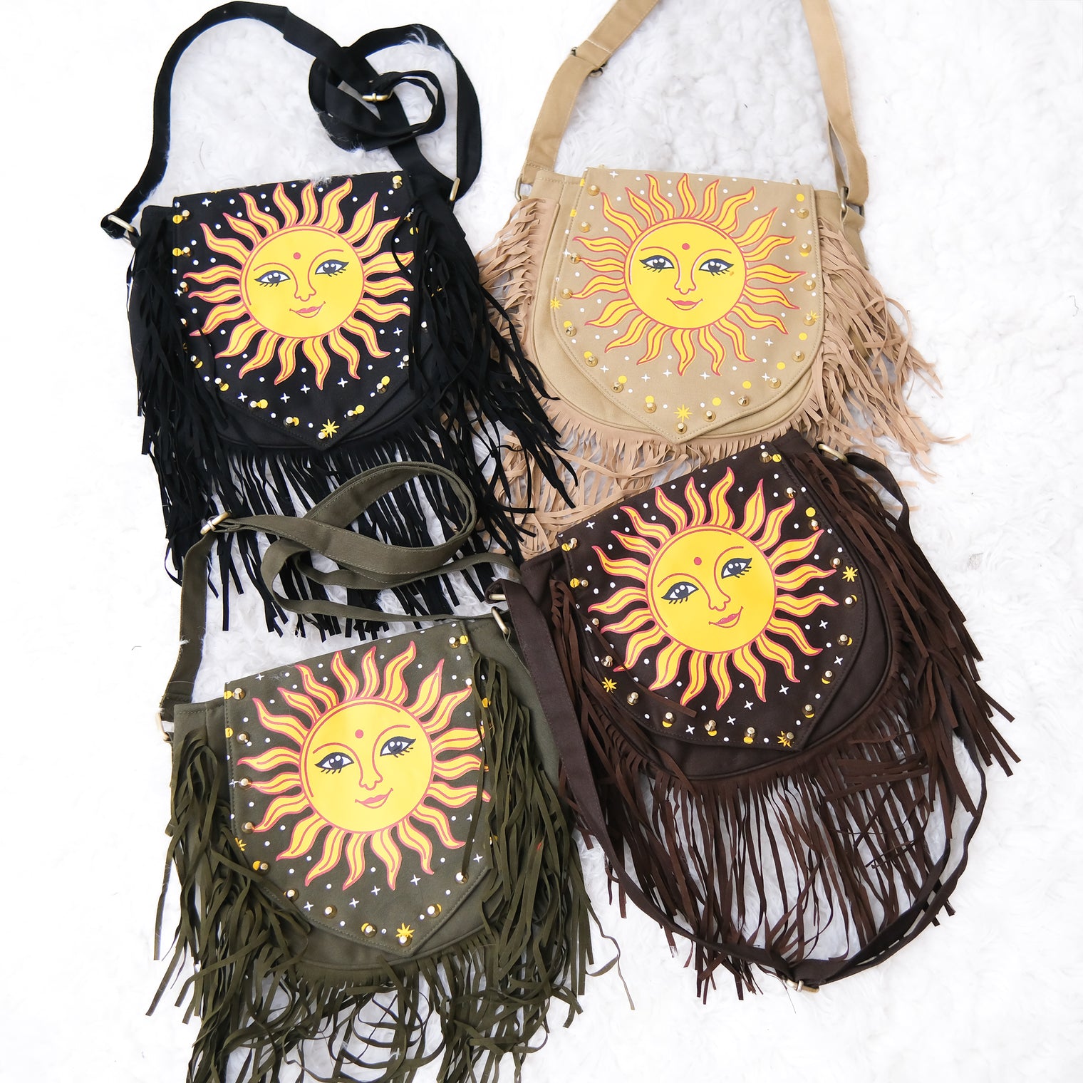 Solstice Fringe Sun Boho Bag