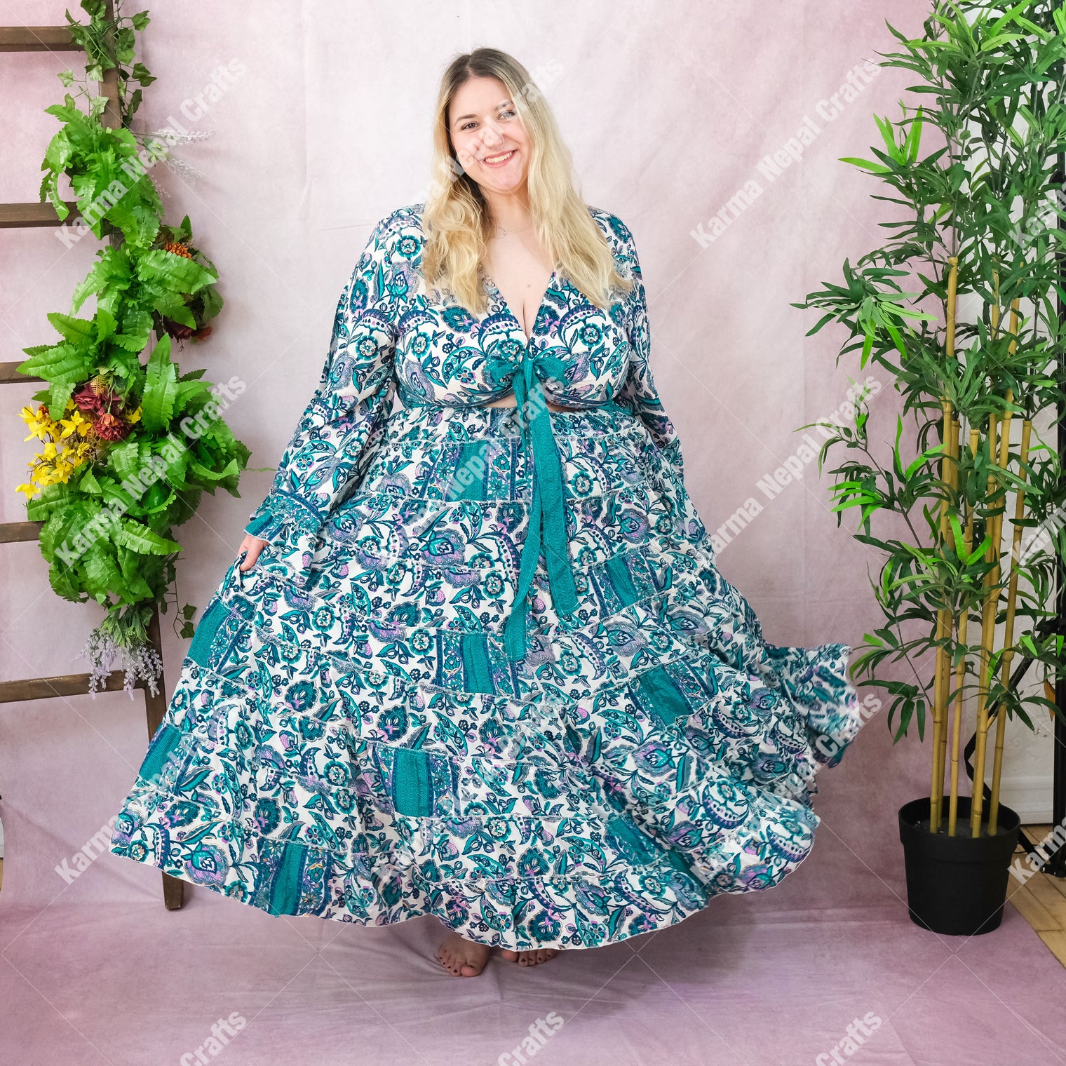 Fae Haven Skirt with Ruffle Sleeve Top