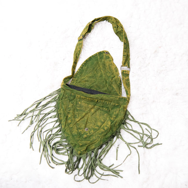 Boho Stonewashed Crossbody Fringe Bag