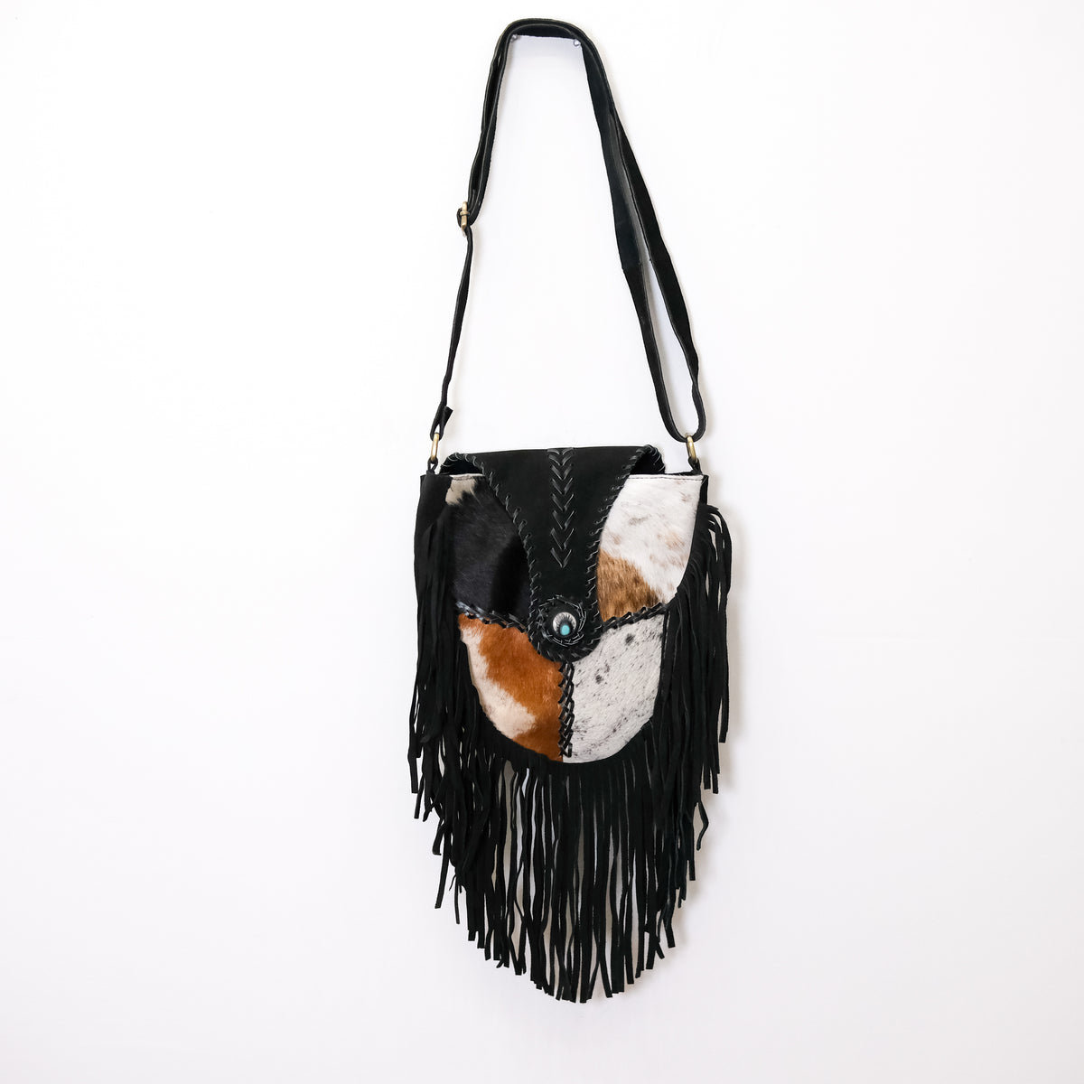 Wild Prairie Cowhide Fringe Crossbody Bag