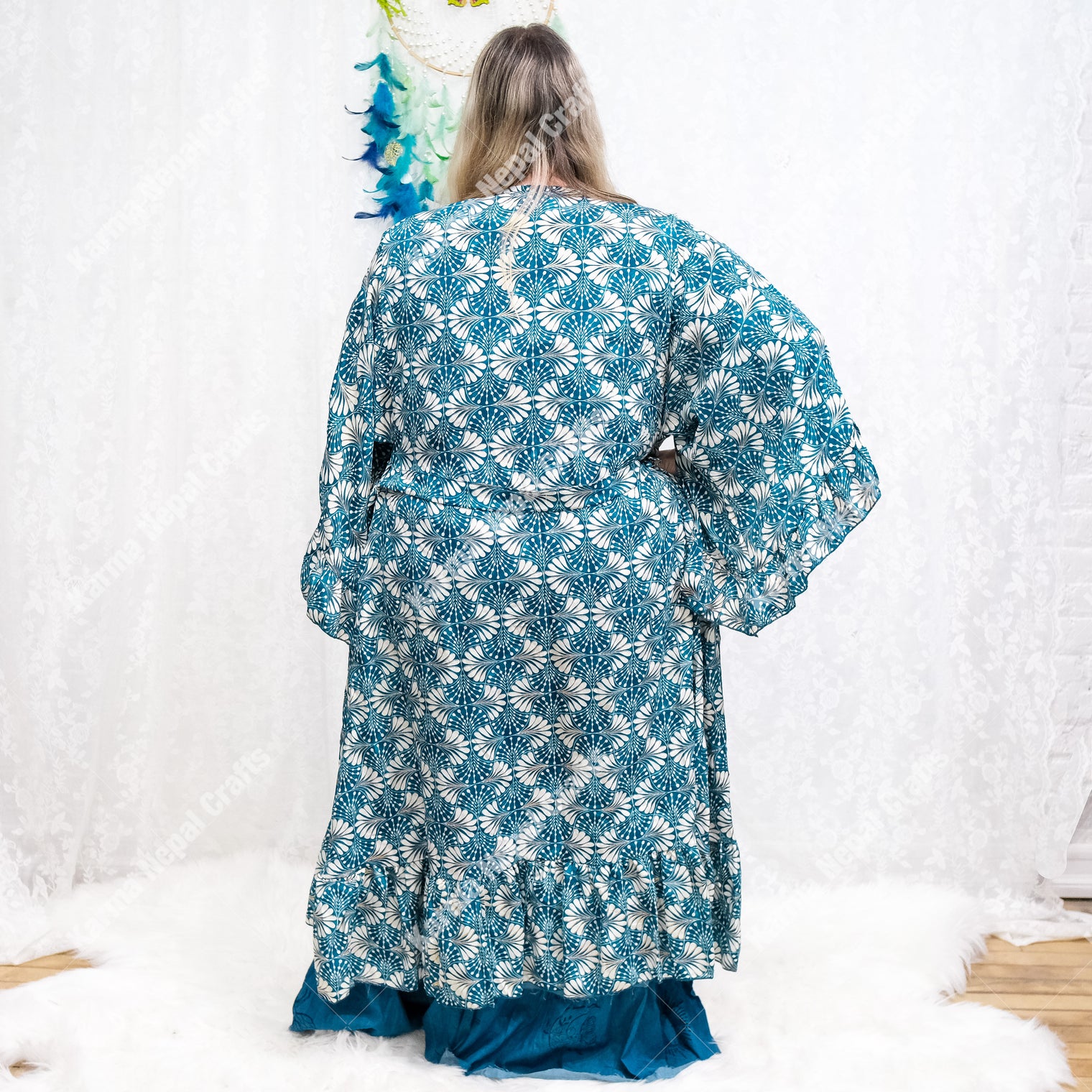 Sienna Moon Long Kimono with Ruffle Sleeve