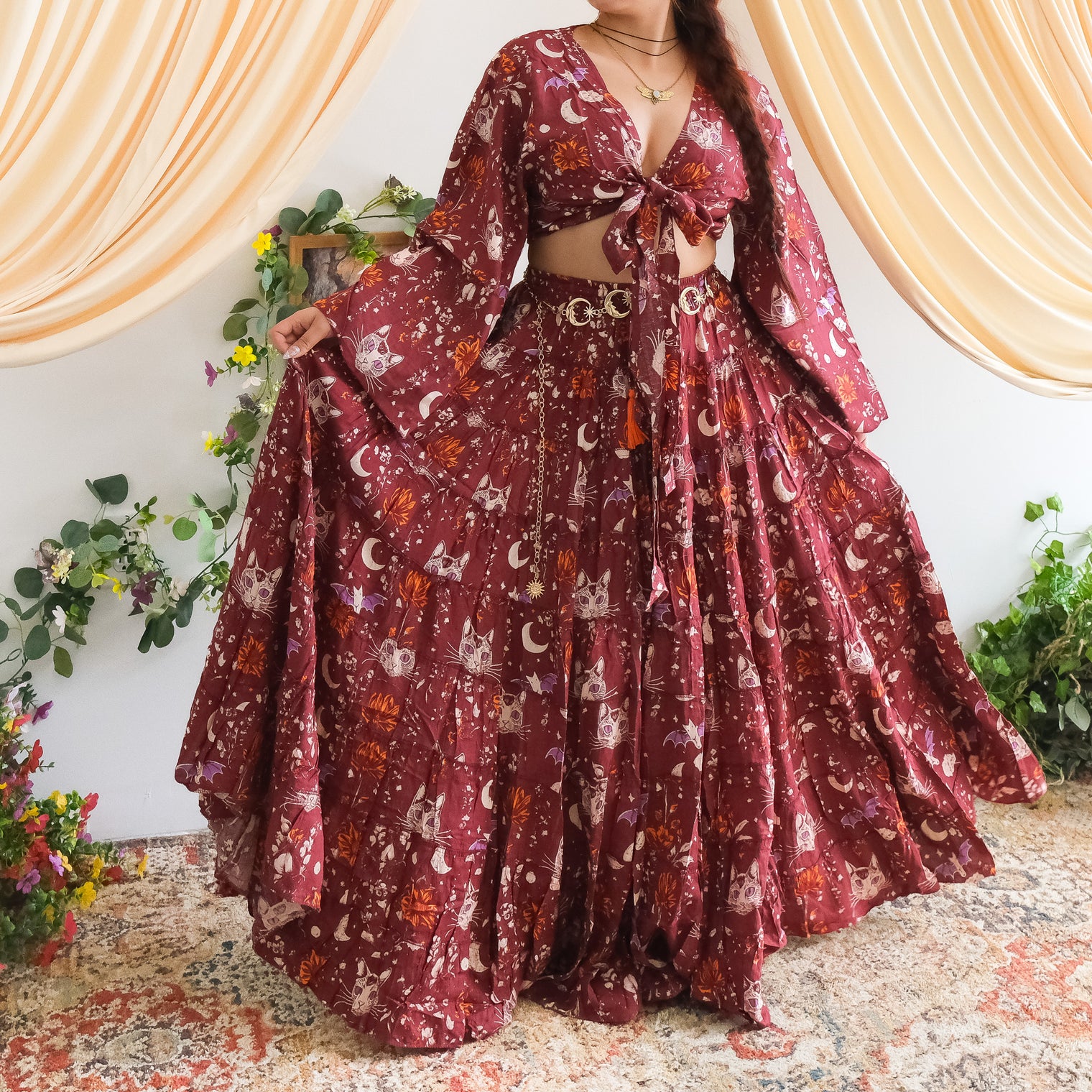 Luna Mystic Witchy Skirt and Bell Sleeve Top