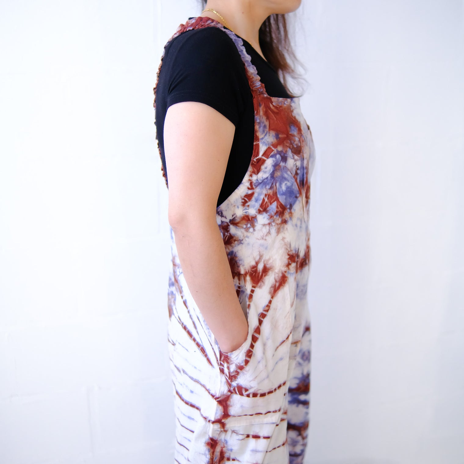 Tie Dye Cotton Wide Leg Jumpsuit