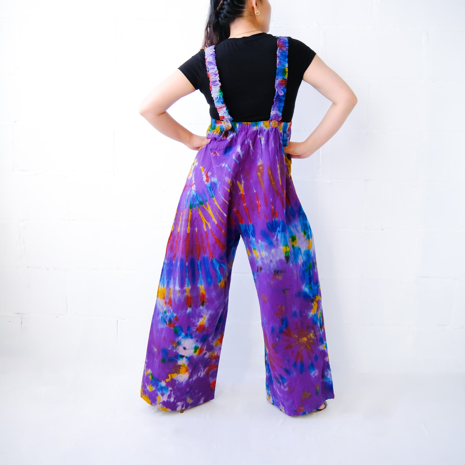 Tie Dye Cotton Wide Leg Jumpsuit