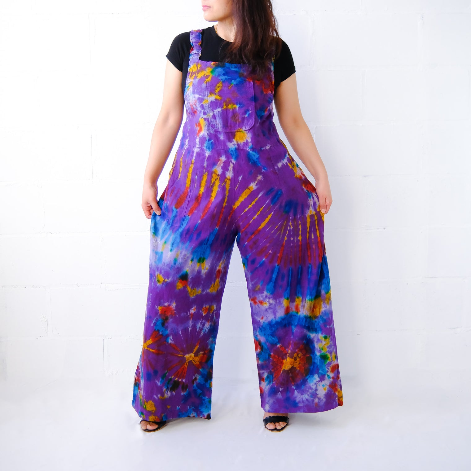Tie Dye Cotton Wide Leg Jumpsuit