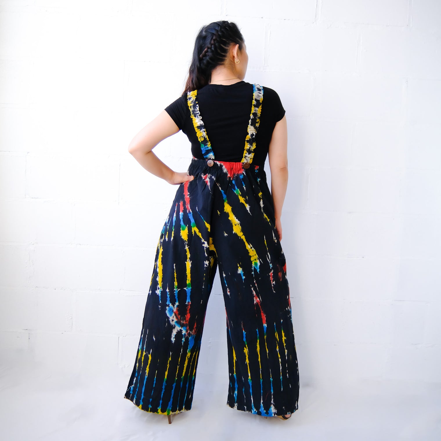 Tie Dye Cotton Wide Leg Jumpsuit