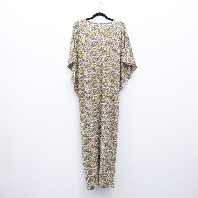 Flowy Celestial Paisley Boho Kaftan Dress