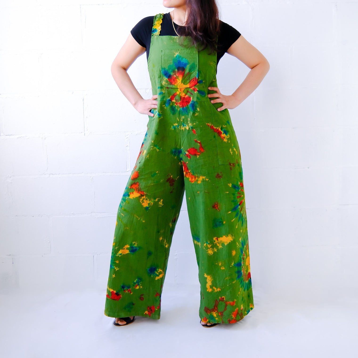 Tie Dye Cotton Wide Leg Jumpsuit