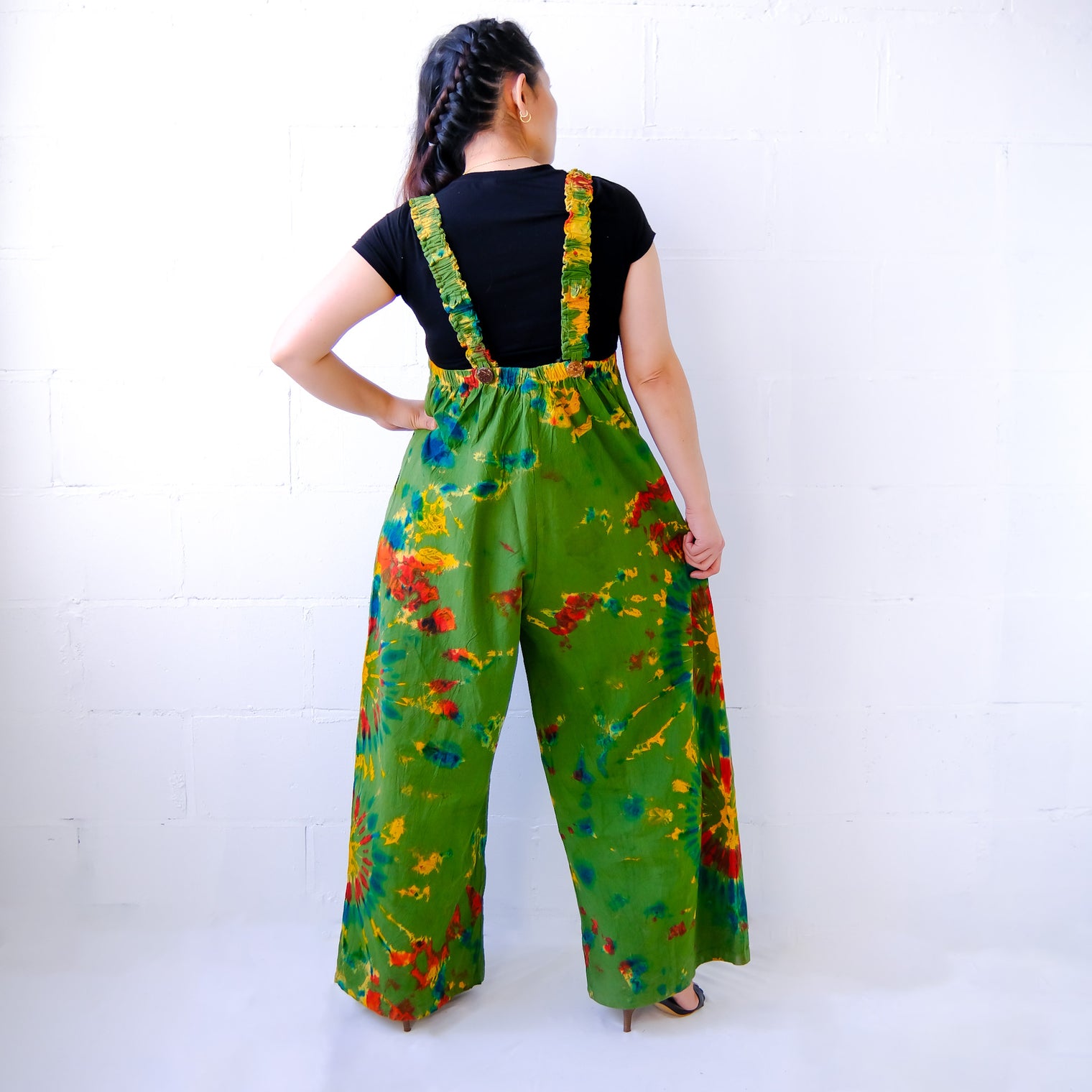 Tie Dye Cotton Wide Leg Jumpsuit
