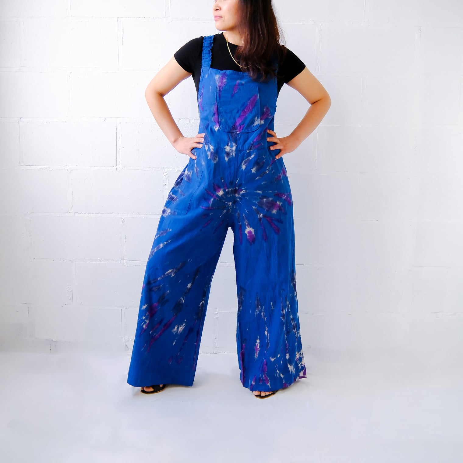 Tie Dye Cotton Wide Leg Jumpsuit