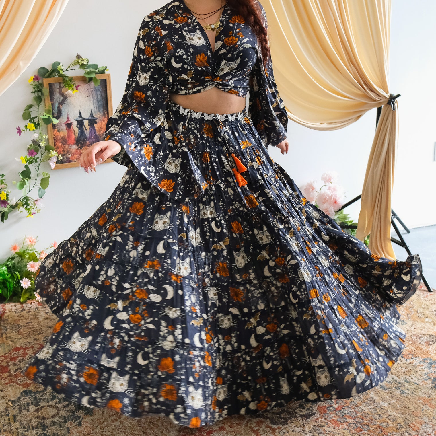 Luna Mystic Witchy Skirt and Bell Sleeve Top