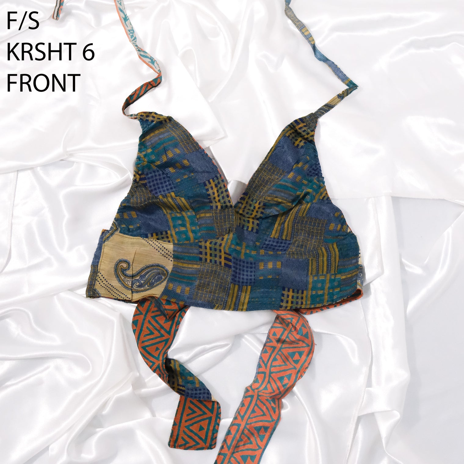 Patchwork Reversible Sari Bralette